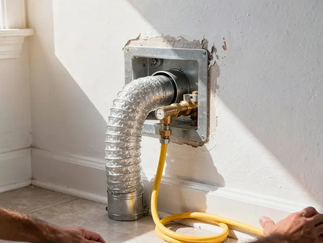 Willowick Dryer Vent Cleaning certified technician performing specialized gas dryer vent cleaning in Willowick